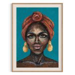 kunsttryk-portraet-afrikansk-kvinde-med-turban