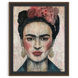 frida-kahlo-originalt-portraet-maleri-lyseroed-lyse-toner