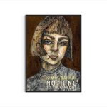 plakat-af-pige-med-page-brun-baggrund