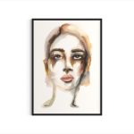 akvarel-plakat-af-kvinde-i-efteraarsfarver