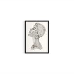 sort-hvid-fineliner-plakat-kvinde-med-turban-bedende