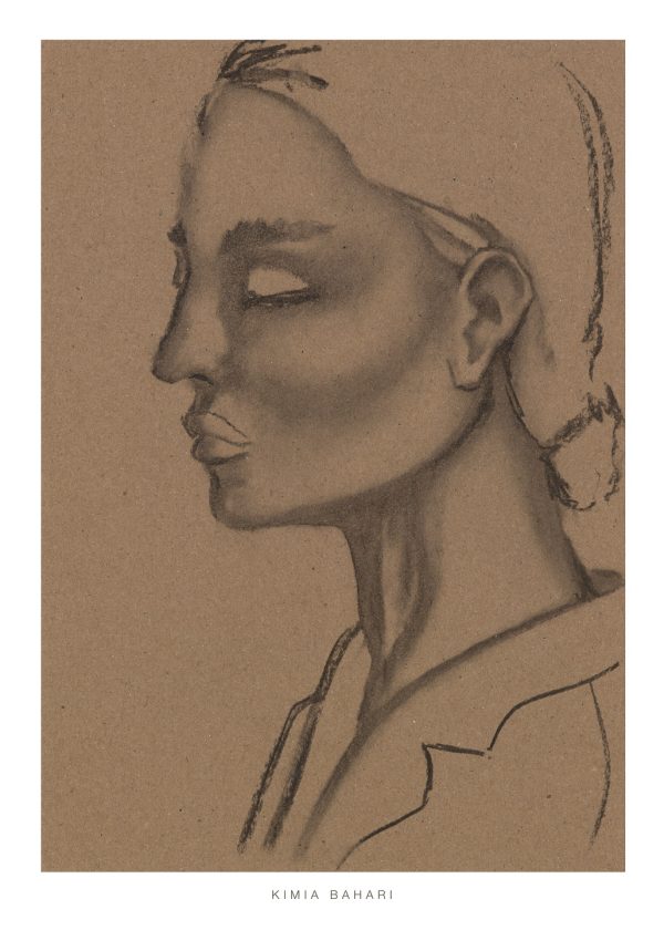 poster-charcoal-on-recycled-paper-of-woman-in-profile