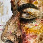 Originalt-maleri-blå-orange-toner