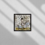 Maleri-af-gaaende-pige-paa-mark