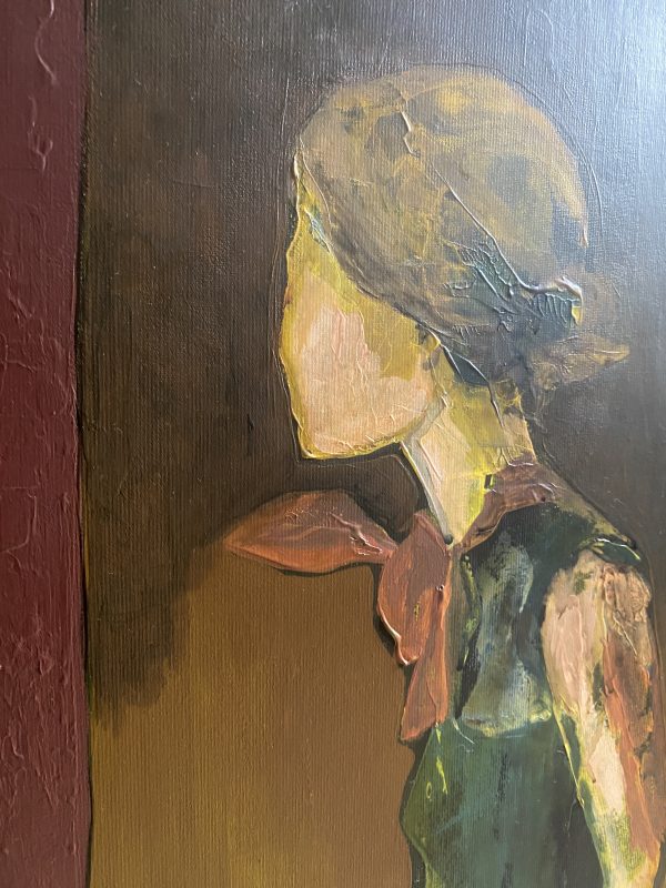 akryl-maleri-kvinde-med-siden-til-uden-ansigt