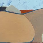 abstrakt-kubistisk-portraet-maleri-kvinde-ligger-ned-beige-lyseblaa-milde-toner