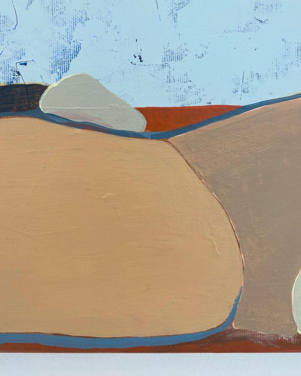 abstrakt-kubistisk-portraet-maleri-kvinde-ligger-ned-beige-lyseblaa-milde-toner
