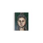 indianer-kvinde-portraetmaleri-groen
