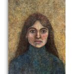 portraetmaleri-af-kimia-bahari-kvinde-i-blaa-rullekrave