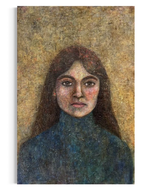 portraetmaleri-af-kimia-bahari-kvinde-i-blaa-rullekrave