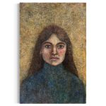 portraetmaleri-af-kimia-bahari-kvinde-i-blaa-rullekrave