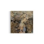 Maleri-af-lyshaaret-kvinde-i-profil-i-lyseblaa-bikinitop-paa-bjerg