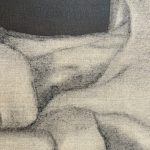 Portraet-maleri-af-sovende-kvinde-med-brun-og-olivengroen-baggrund-af-kimia-bahari