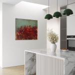 Abstrakt-maleri-af-persepolis-af-kimia-bahari-i-roed-og-groen