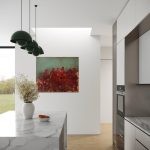 Abstrakt-maleri-af-persepolis-af-kimia-bahari-i-roed-og-groen