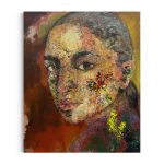 abstrakt-maleri-af-moerkhaaret-kvinde-i-roede-toner