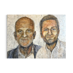 Dobbeltportræt af far og søn i stor størrelse